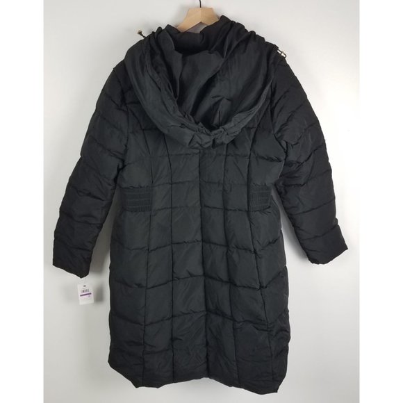 Cole Haan Women's Sz. Petite XXL Black Hooded Down & Feather Coat NWT - Picture 8 of 9